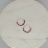 Natural Stone Small Hoops - Pink image
