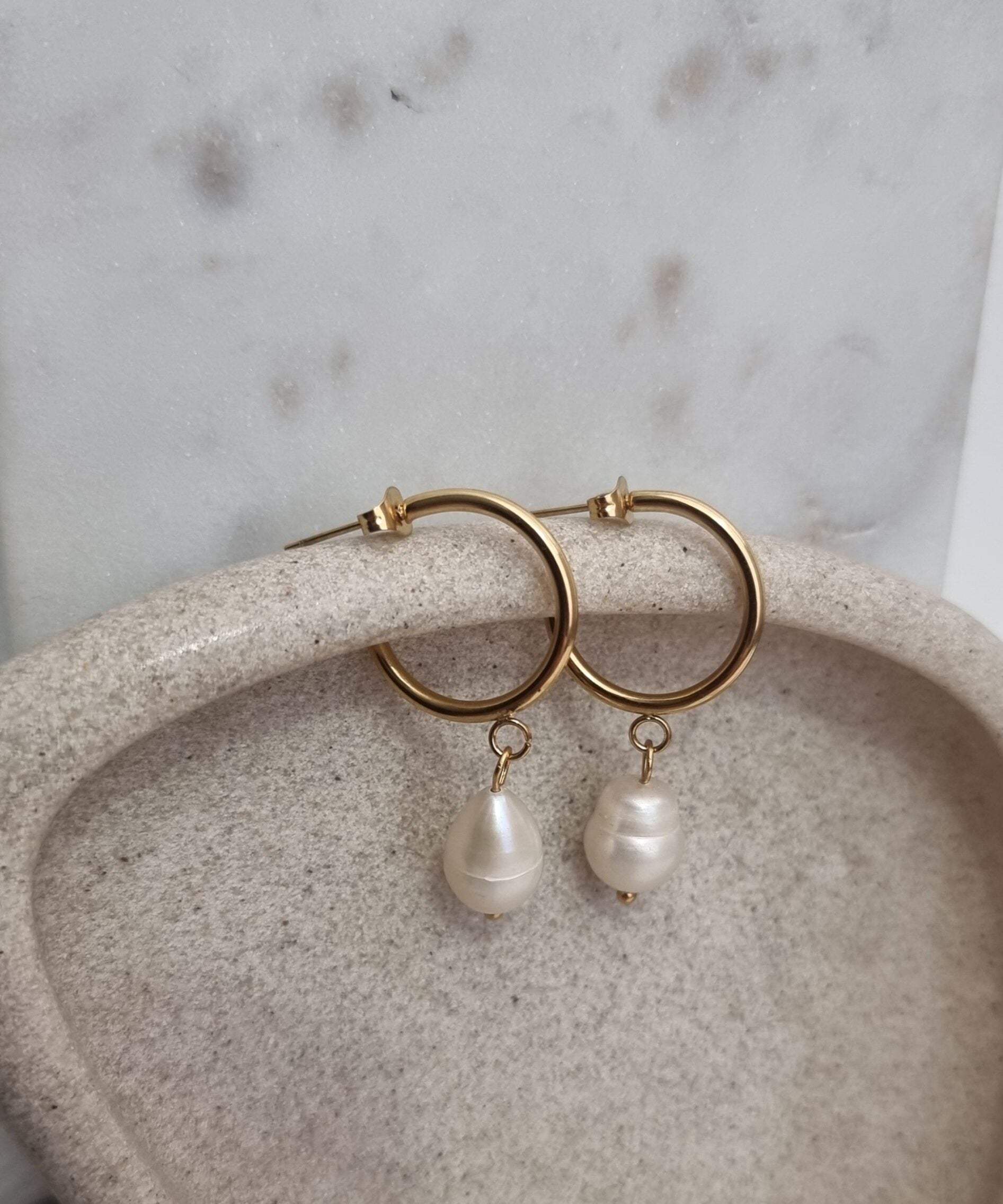 Pearl Stainless Steel Hoops image 0
