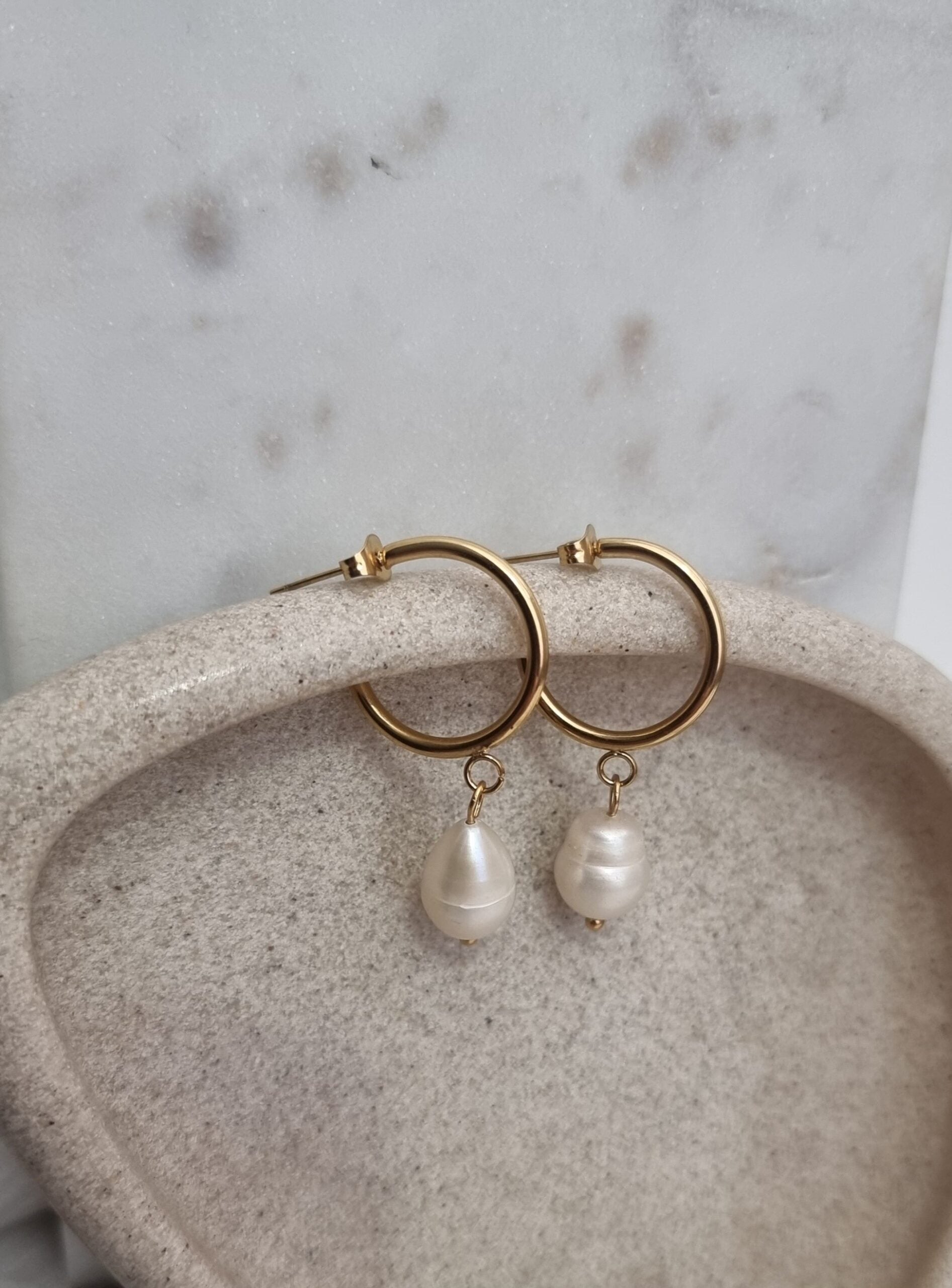 Pearl Stainless Steel Hoops image 0