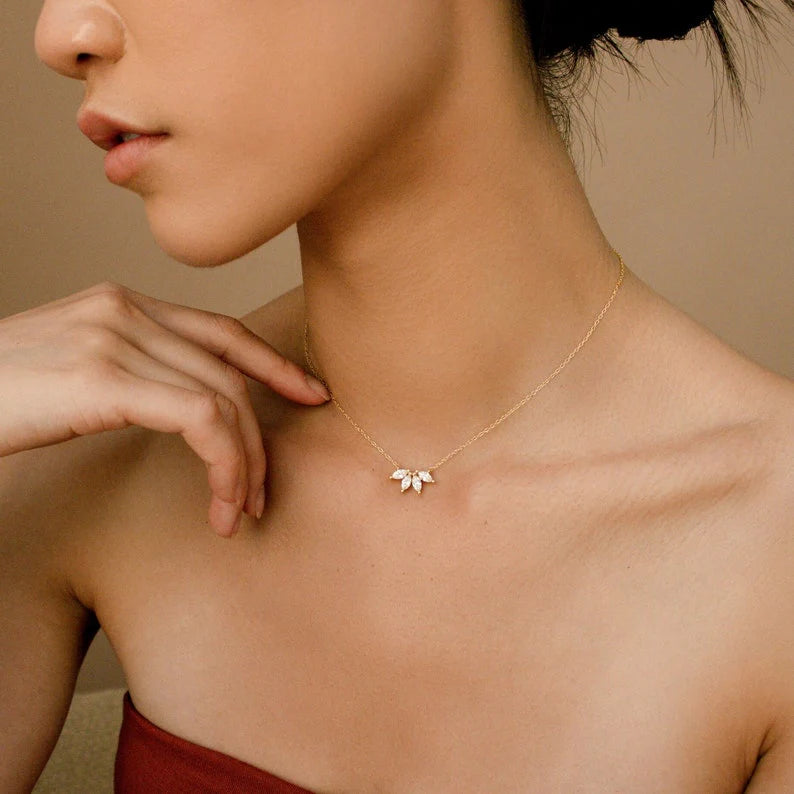 The Marquise Set Gold Necklace image 1