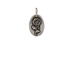 Silver Rose Disk Charm image 0