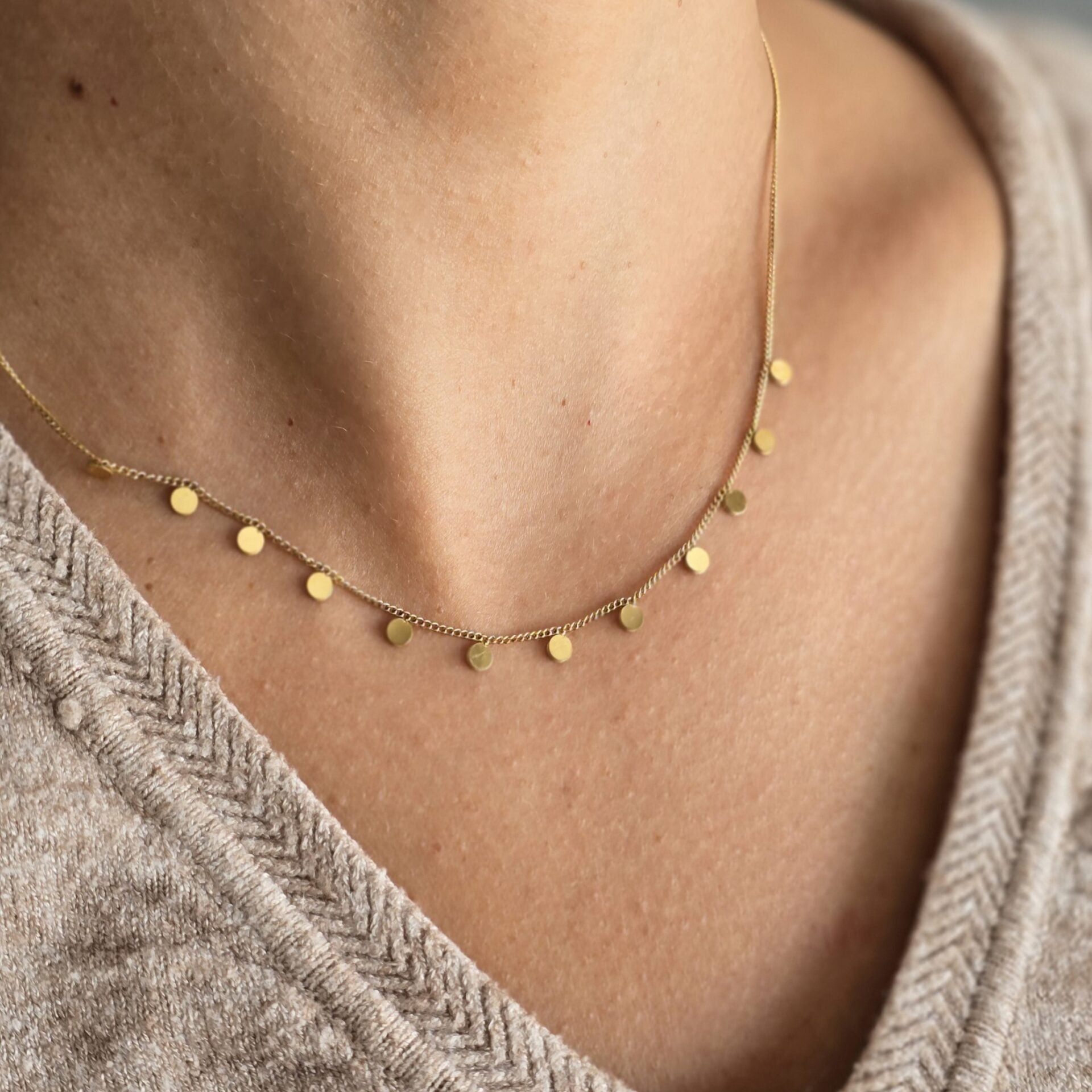 Small Circle Disk Necklace image 0