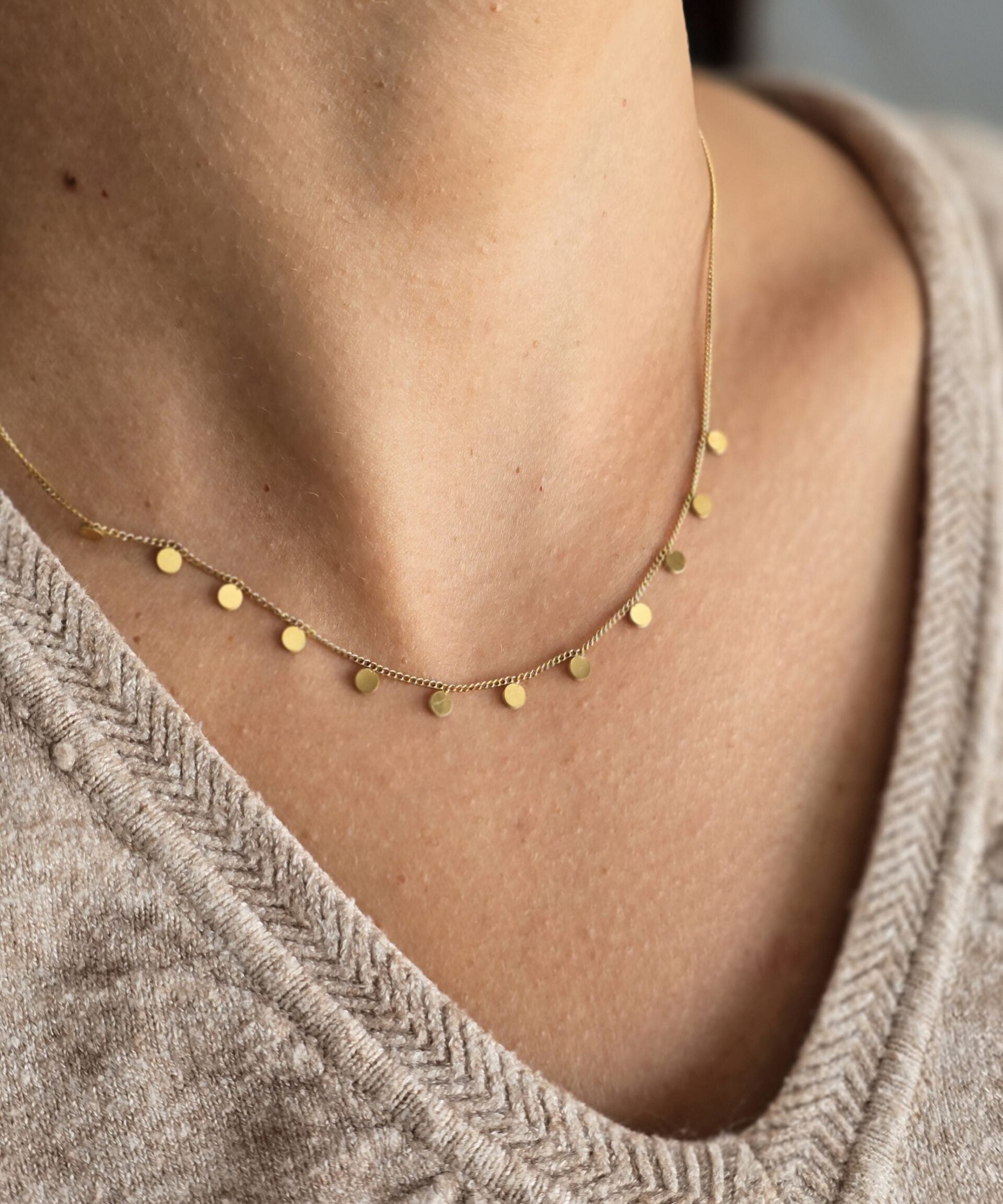 Small Circle Disk Necklace image 0