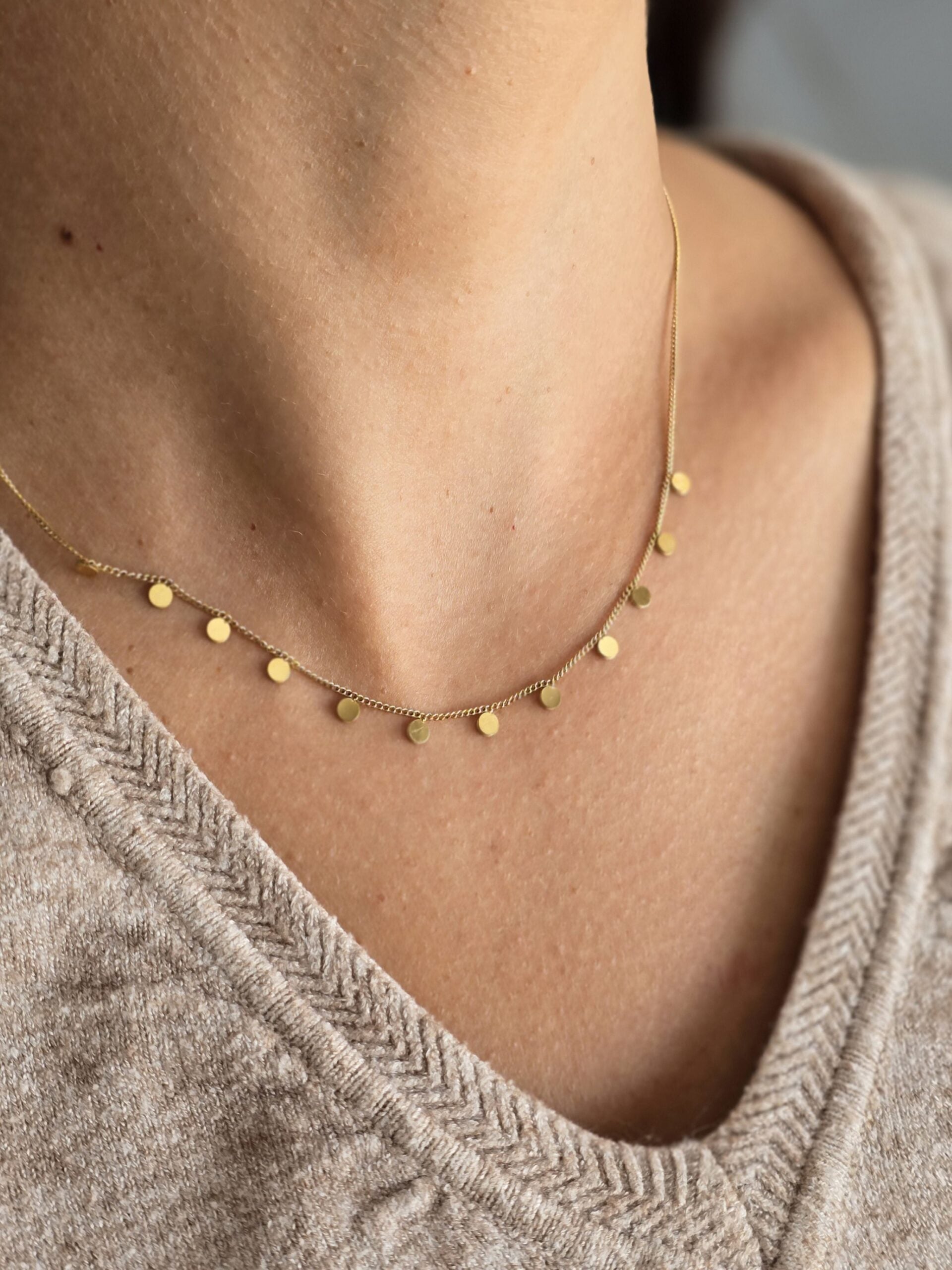 Small Circle Disk Necklace image 0