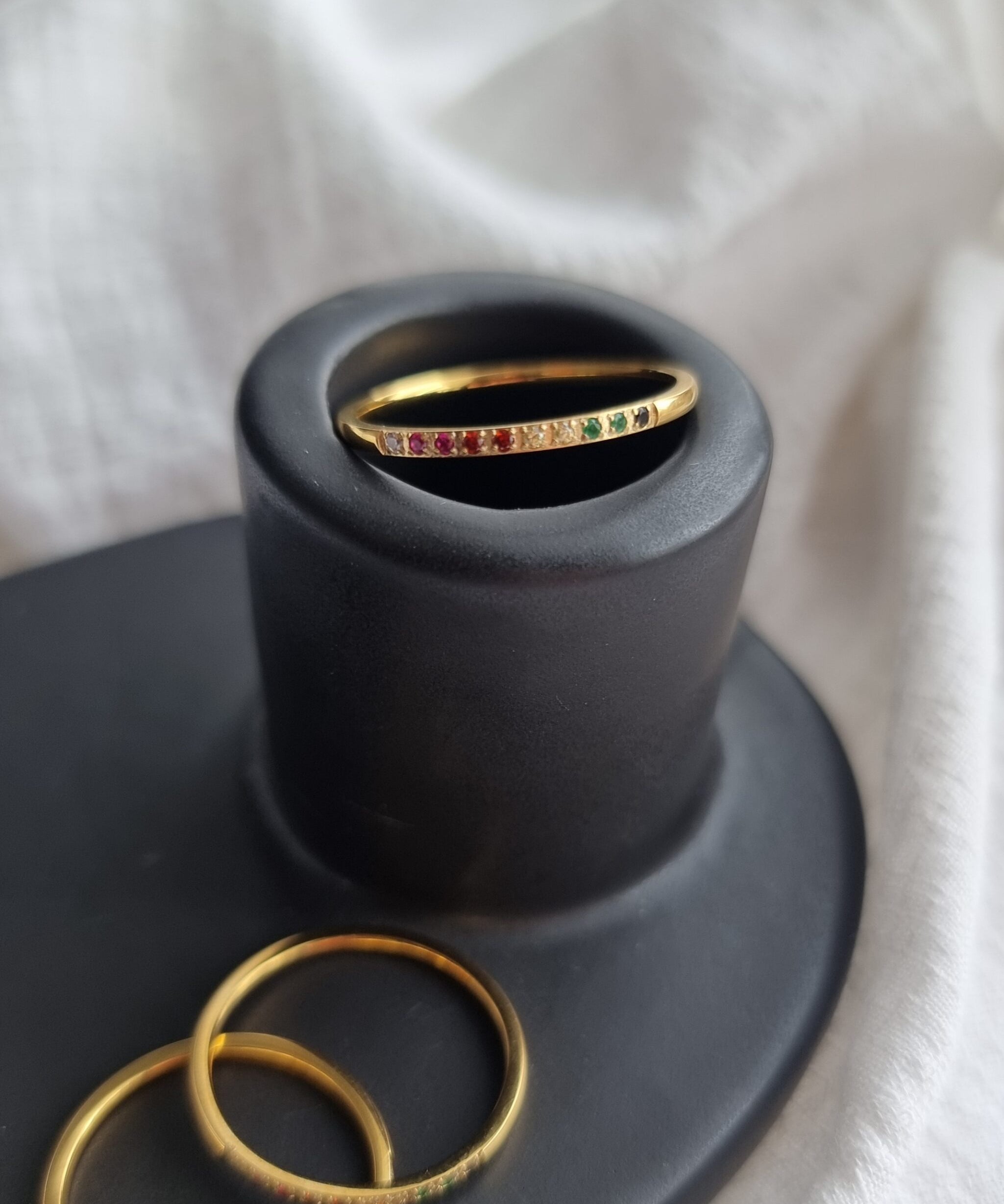 Dainty Rainbow Waterproof Ring image 0