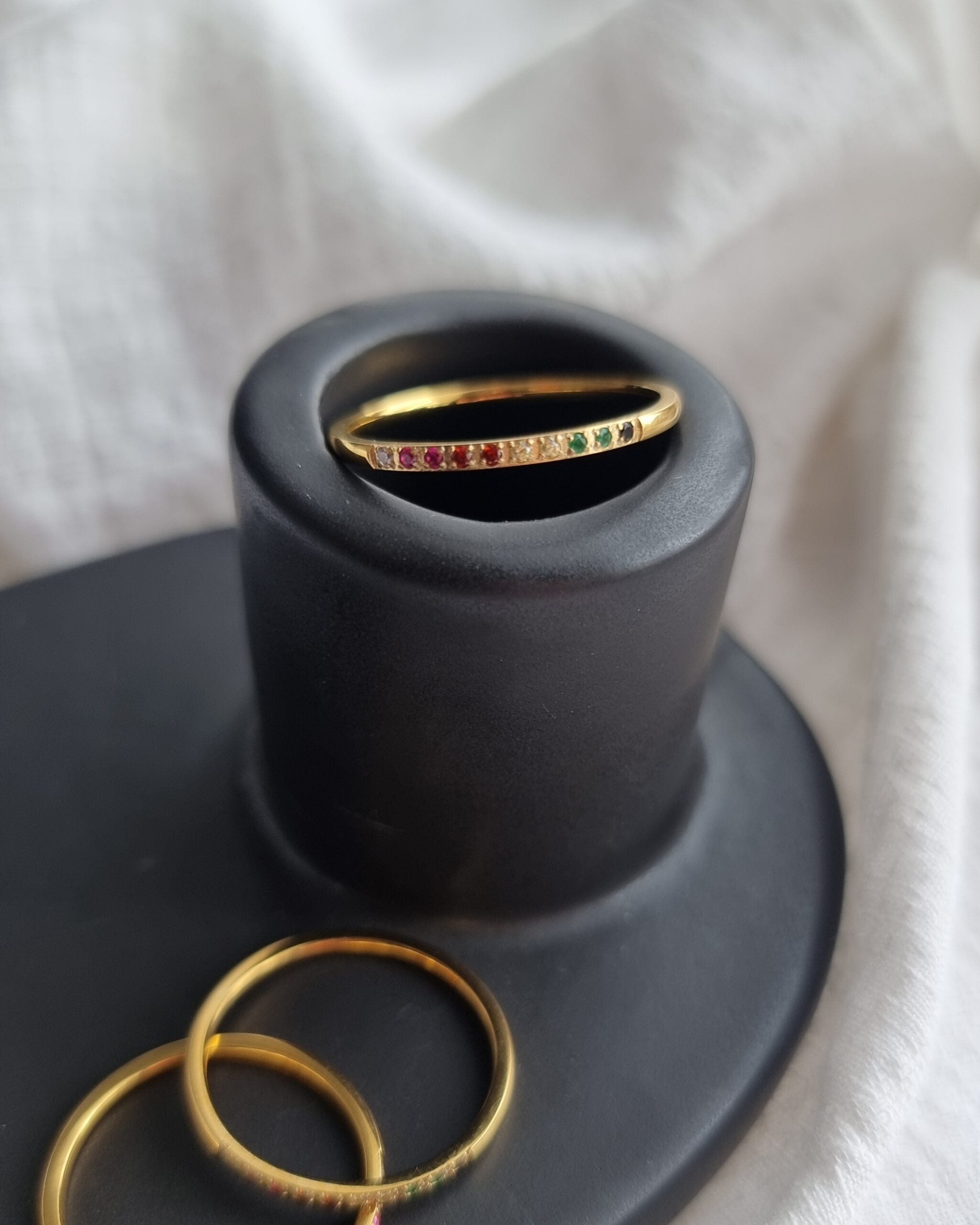 Dainty Rainbow Waterproof Ring image 0