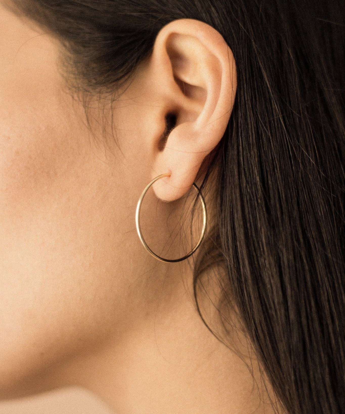 Gold Hoop Earrings 30mm image 0