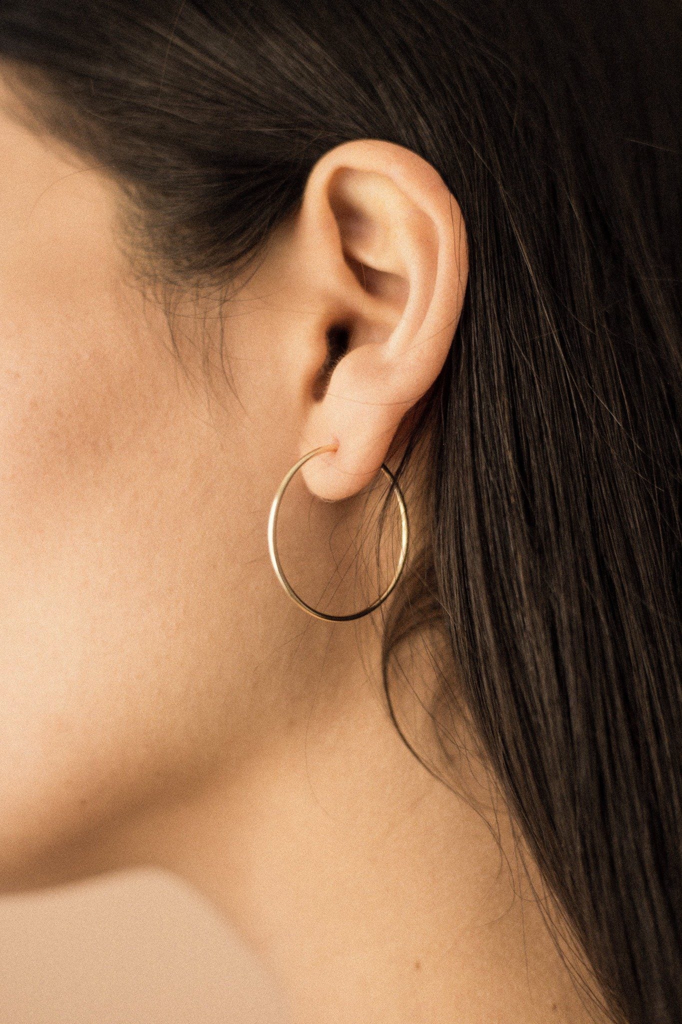 Gold Hoop Earrings 30mm image 0