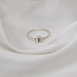 Tiny Silver Initial Rings image 0