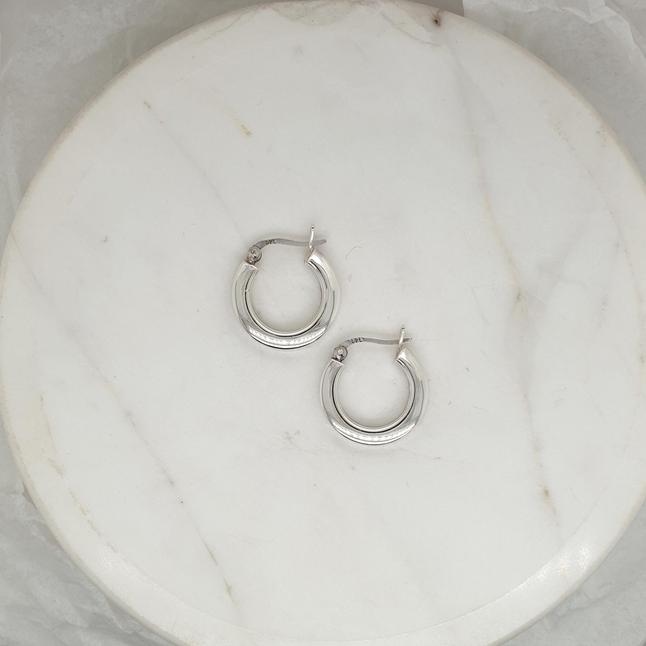 Silver Square Tube Hoop image 1