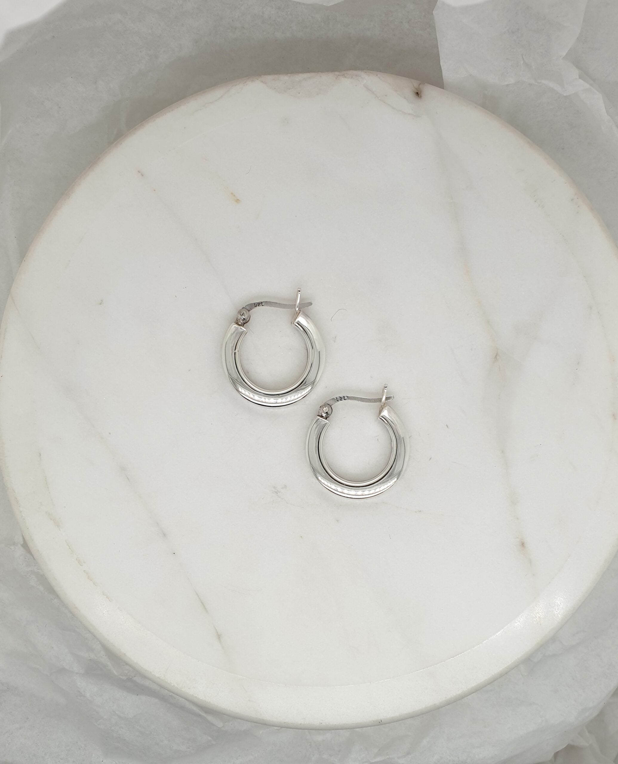 Silver Square Tube Hoop image 1