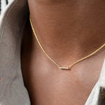 The Dainty Bar Moissanite Necklace image 1
