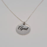 Silver Birth Month and Flower Necklace image 1