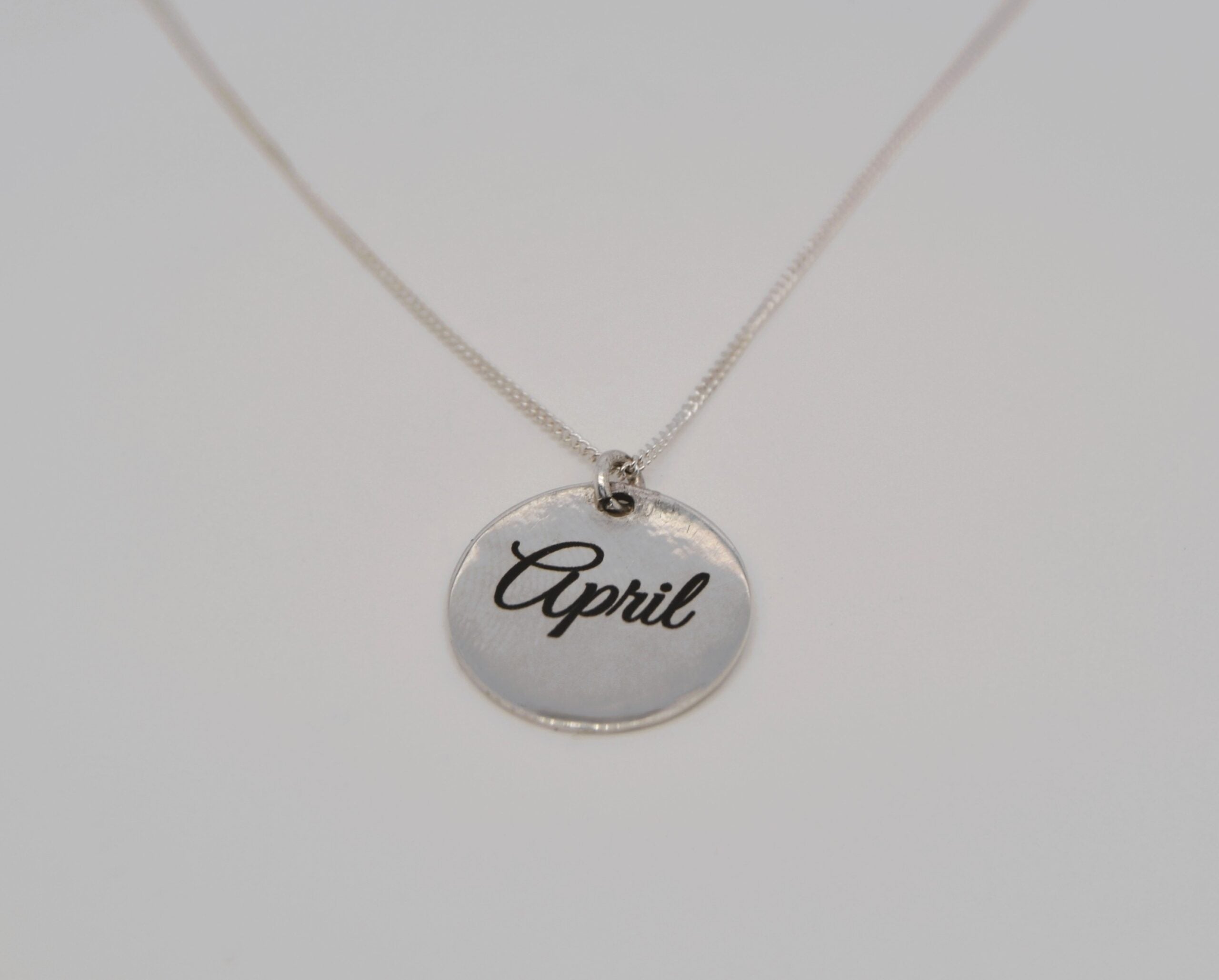 Silver Birth Month and Flower Necklace image 1