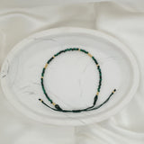 Natural Stone Adjustable Bracelet - Gold Malachite image