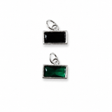 Sterling Silver Emerald Charm