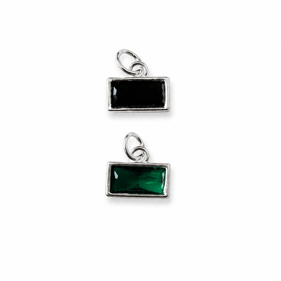 Sterling Silver Emerald Charm