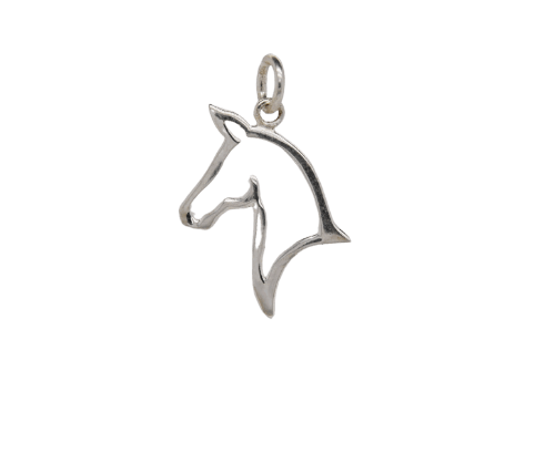 Silver Horse Head Charm image 0