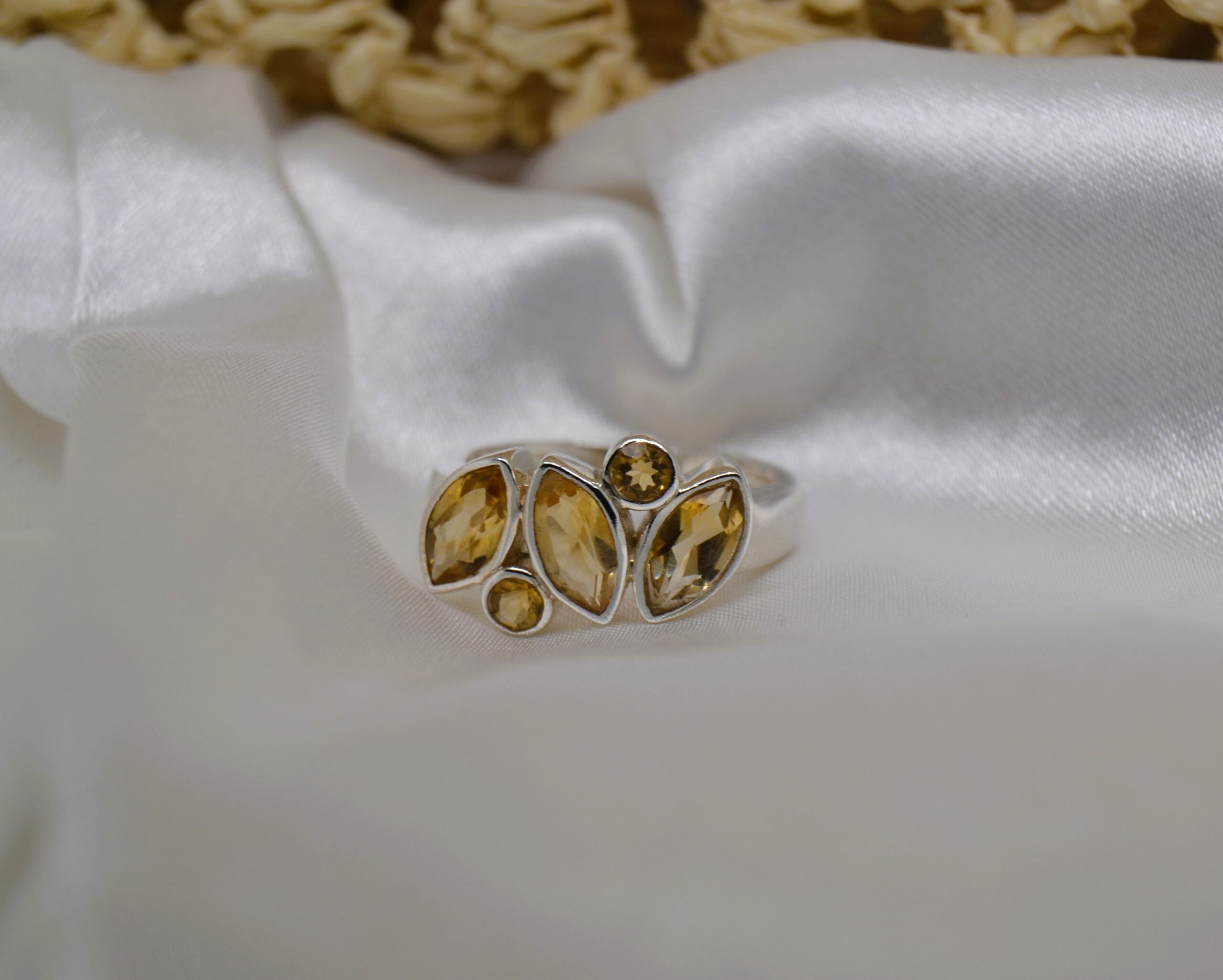 Fleur Silver Ring - Citrine image