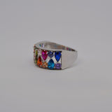 Chunky Silver Rainbow Ring image 1