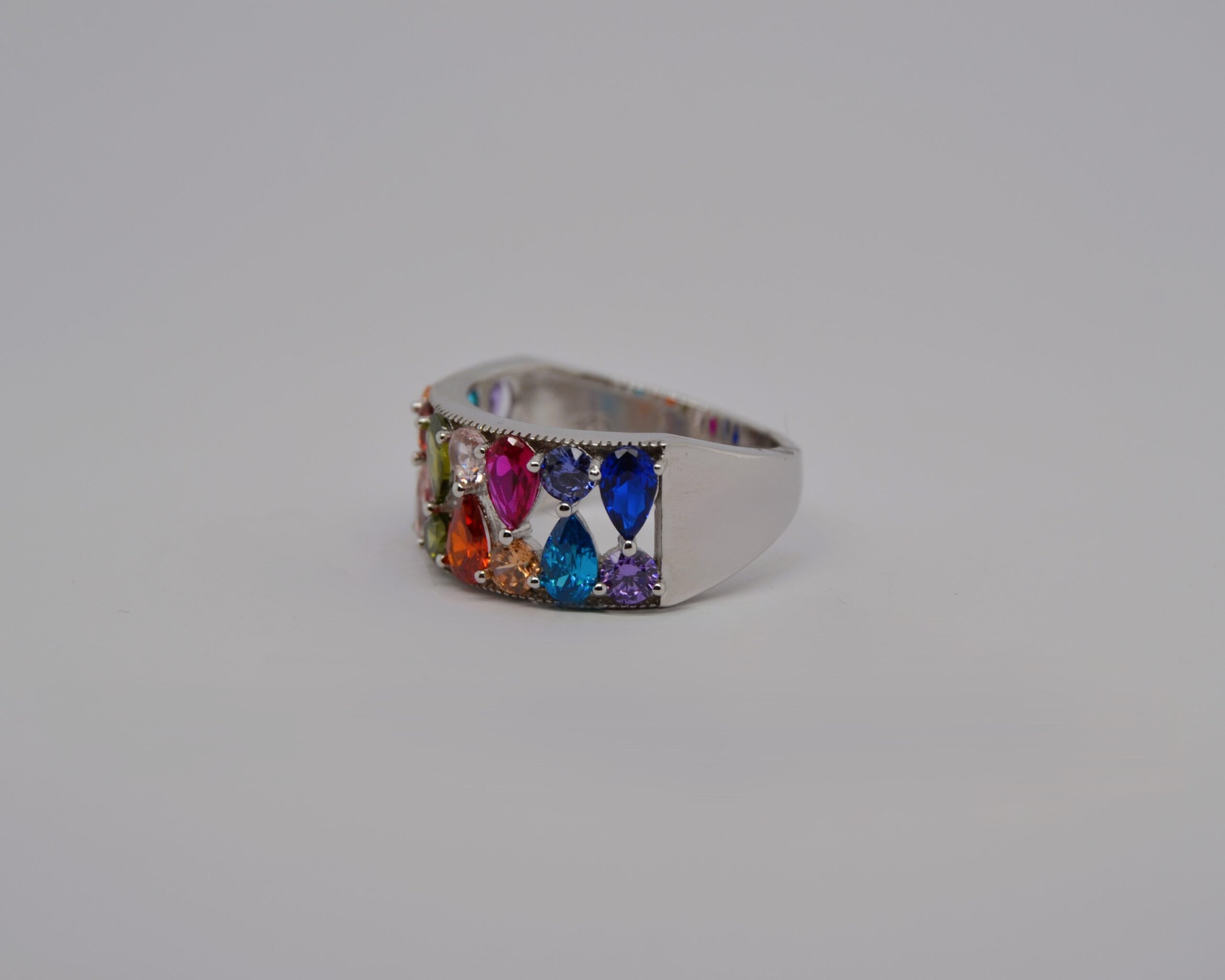 Chunky Silver Rainbow Ring image 1