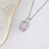 Audrey Silver Necklaces - Light Pink image
