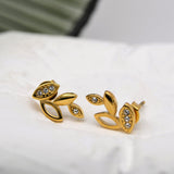 Leafy Gold Studs image 0