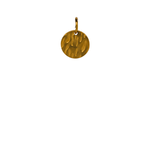 Textured Gold Disk Charm image 0
