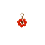 Orange Beaded Flower Charm - Orange image