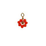 Orange Beaded Flower Charm - Orange image