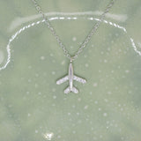 Silver Bling Plane Necklace image 0