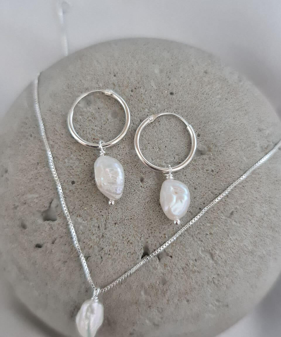 Long Pearl Earrings image 1