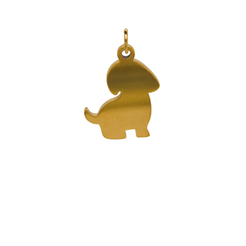 Gold Engravable Dog Charm image 0