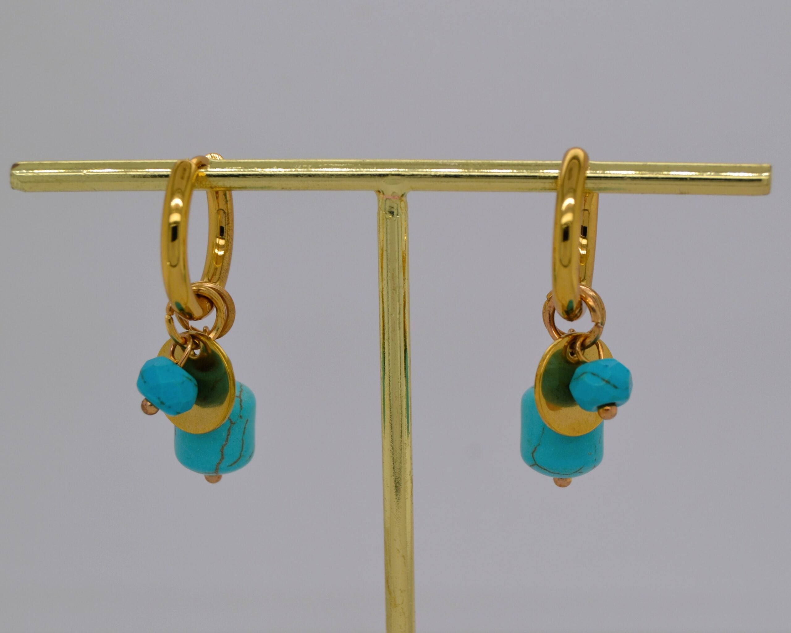 Gold Color Bead Earrings image 1