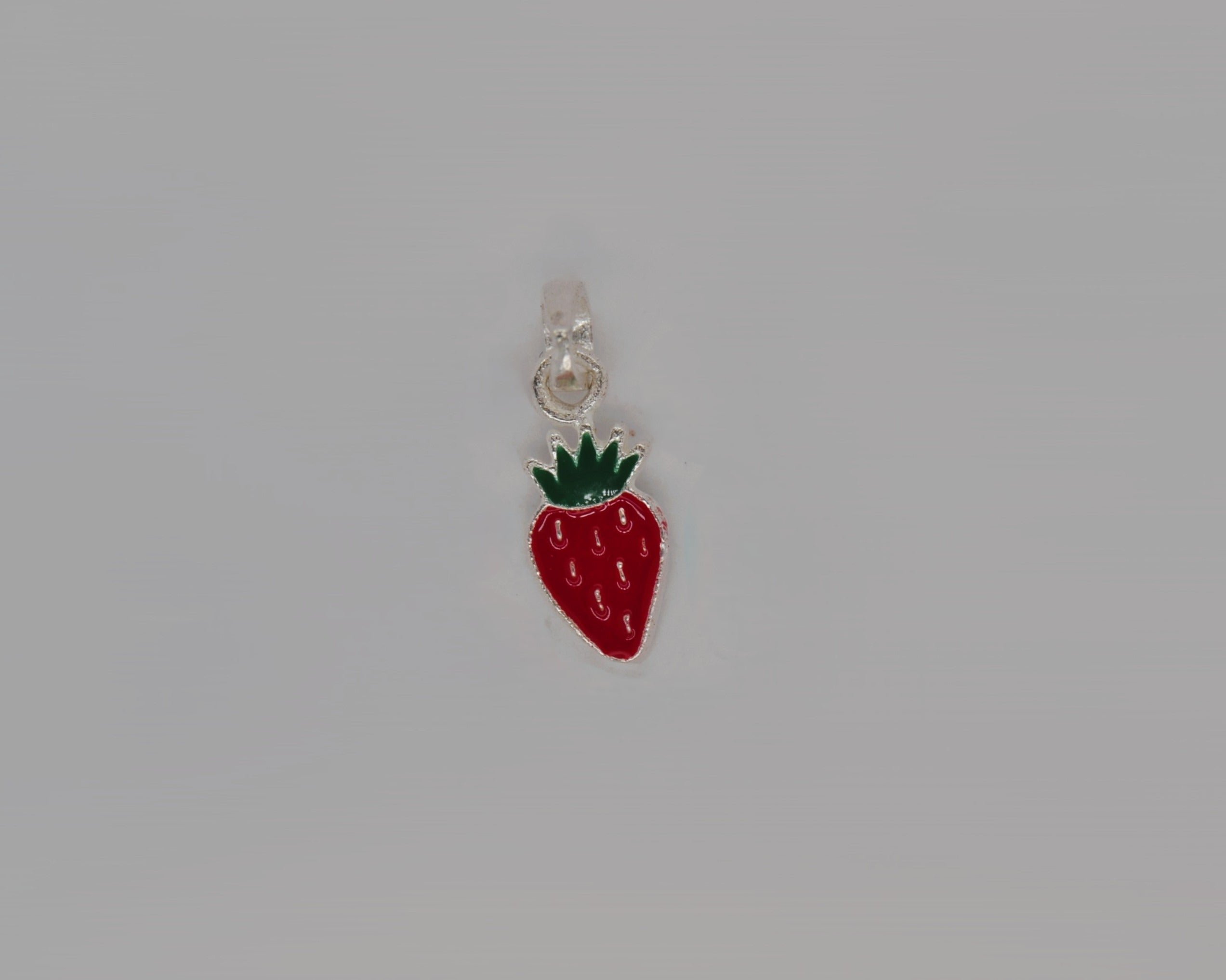 Silver Strawberry Charm image 1
