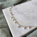 Dangling Stones Silver Anklet - White (Howlile) image
