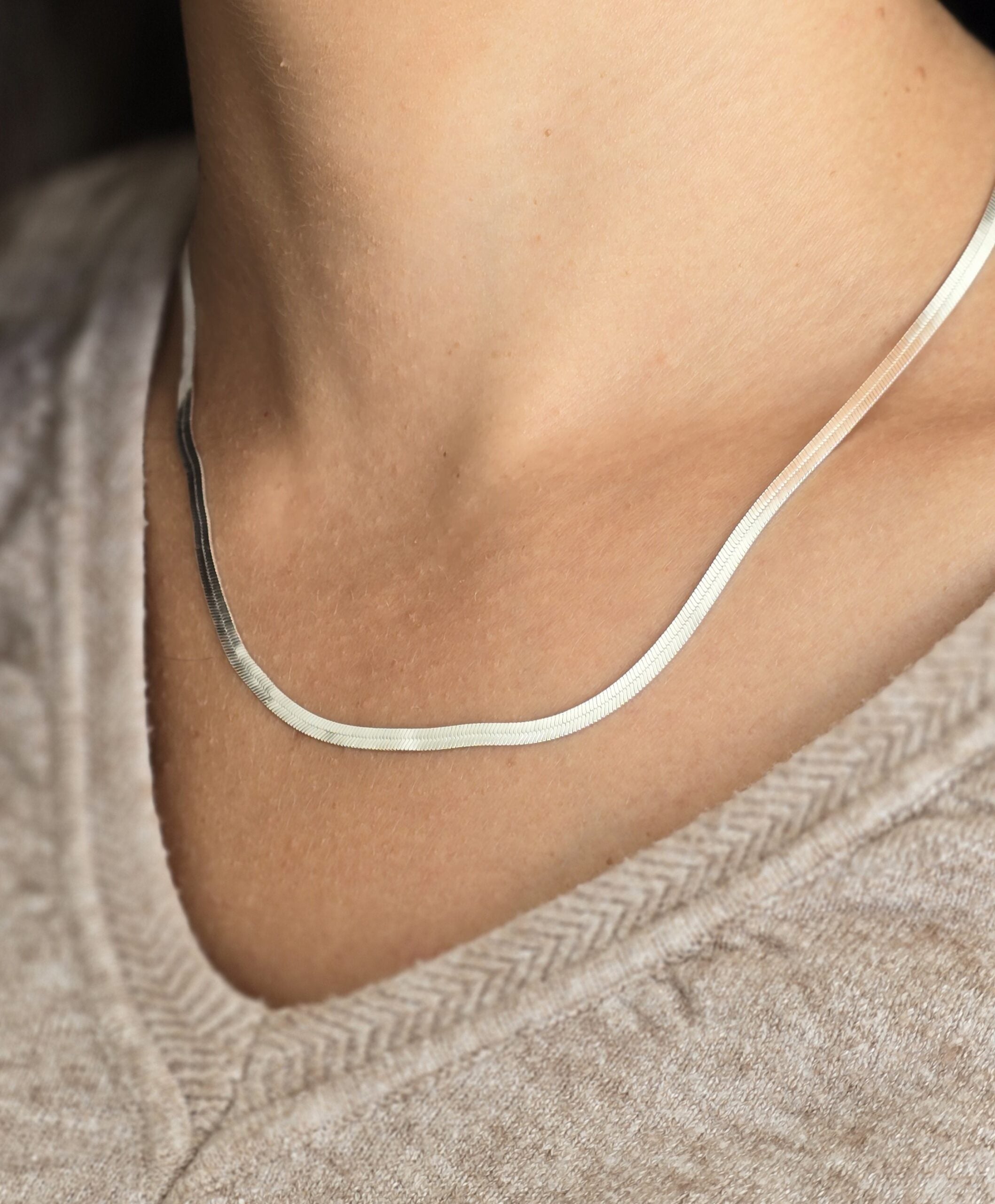Sterling Silver Herringbone image 3