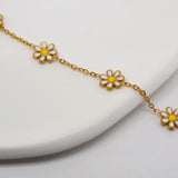 Colored Daisy Bracelet - White image