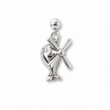 Silver Helicopter Charm