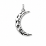 Silver Textured Half Moon Charm