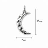 Silver Textured Half Moon Charm