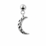 Silver Textured Half Moon Charm