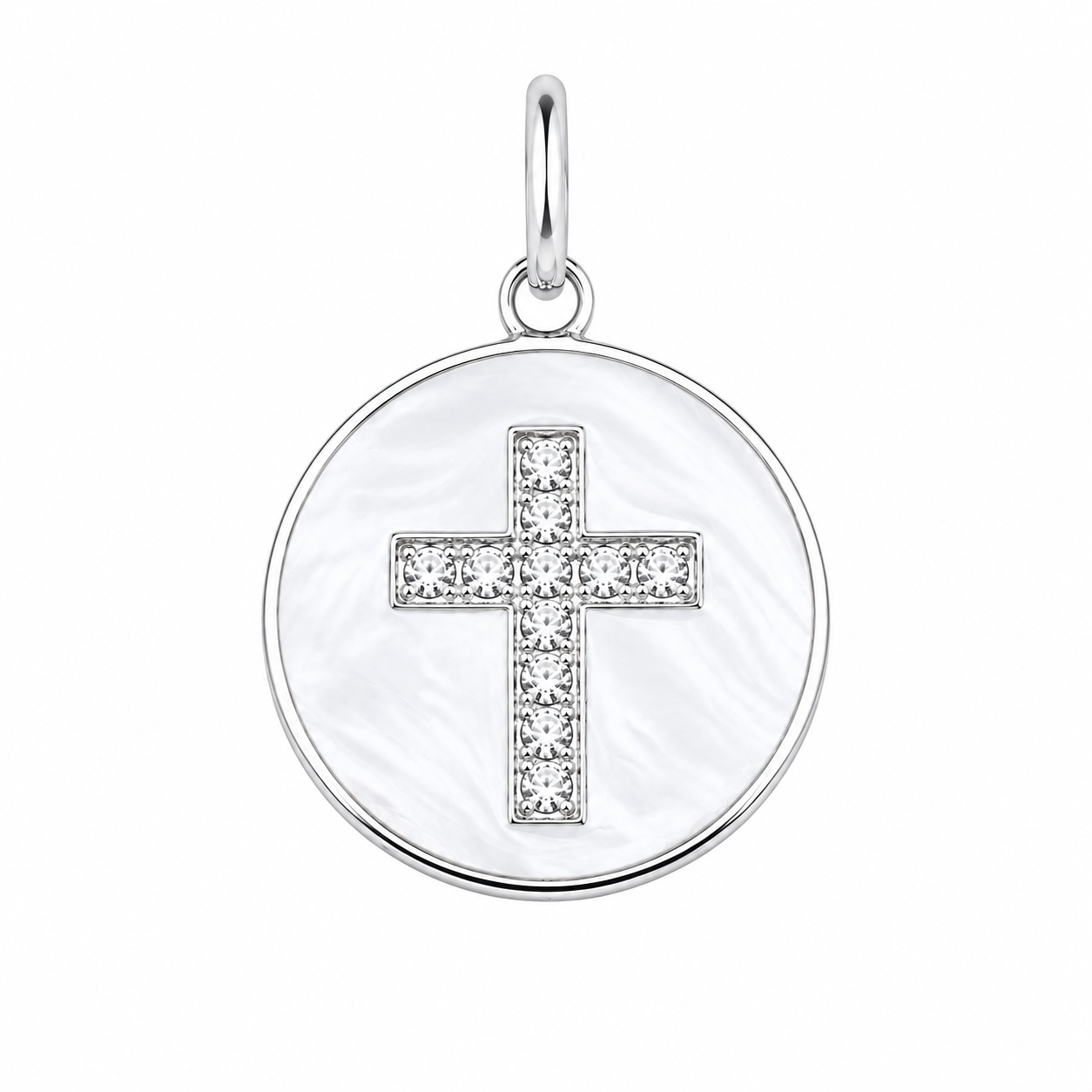 Round Cross Detailed Charm