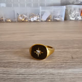 Signet Star Gold Ring