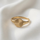 Detailed Round Signet Ring