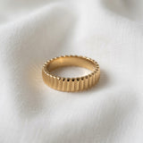 Gold Grooved Ring