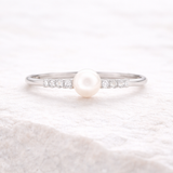 Bling Pearl Silver Ring