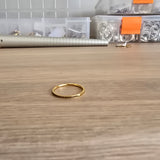 Dainty Black Cubic Zircona Gold Ring