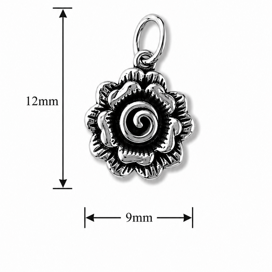 Silver Rose Charm