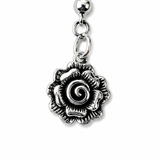 Silver Rose Charm